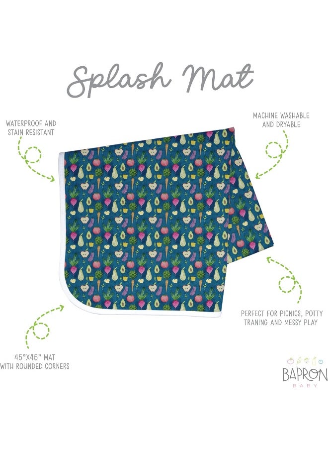 BapronBaby BapronBaby Organic Produce Splash Mat - Waterproof Catch-All for Under High Chairs, Floors, Tables, Playtime or Arts & Crafts - Machine Washable - 45" x 45"  - Image 2