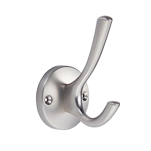 TUNNY 5 Pack Round Coat Towel Hooks - Brushed Nickel Coat Hooks for Hanging Coats Towel Hooks for Bathroom Wall Mounted Zinc Alloy Bath Towel Hooks Robe Clothes Hook Holder Heavy Duty Wall Hooks - Image 1