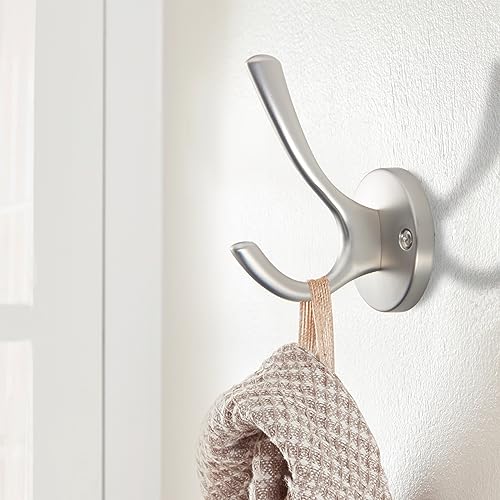 TUNNY 5 Pack Round Coat Towel Hooks - Brushed Nickel Coat Hooks for Hanging Coats Towel Hooks for Bathroom Wall Mounted Zinc Alloy Bath Towel Hooks Robe Clothes Hook Holder Heavy Duty Wall Hooks - Image 3