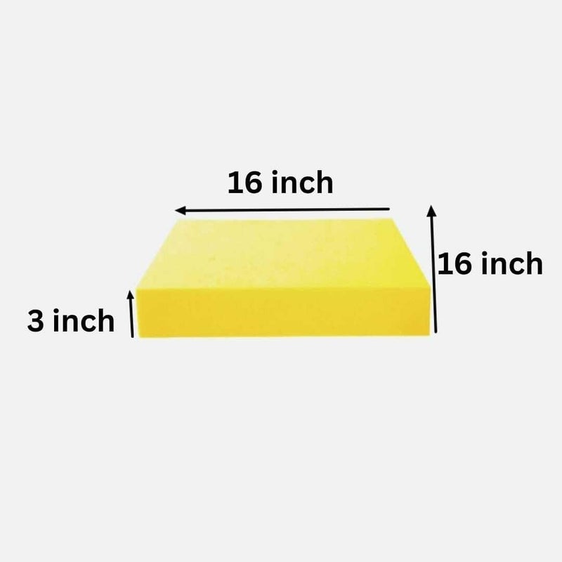 Xpression india 16X16 Super Softy Foam Sheet for Cushions Chair Seat Yoga Meditation Seat 3 inch inch Single High Density HD Foam Mattress L x W 16 inch x 16 inch - Image 2