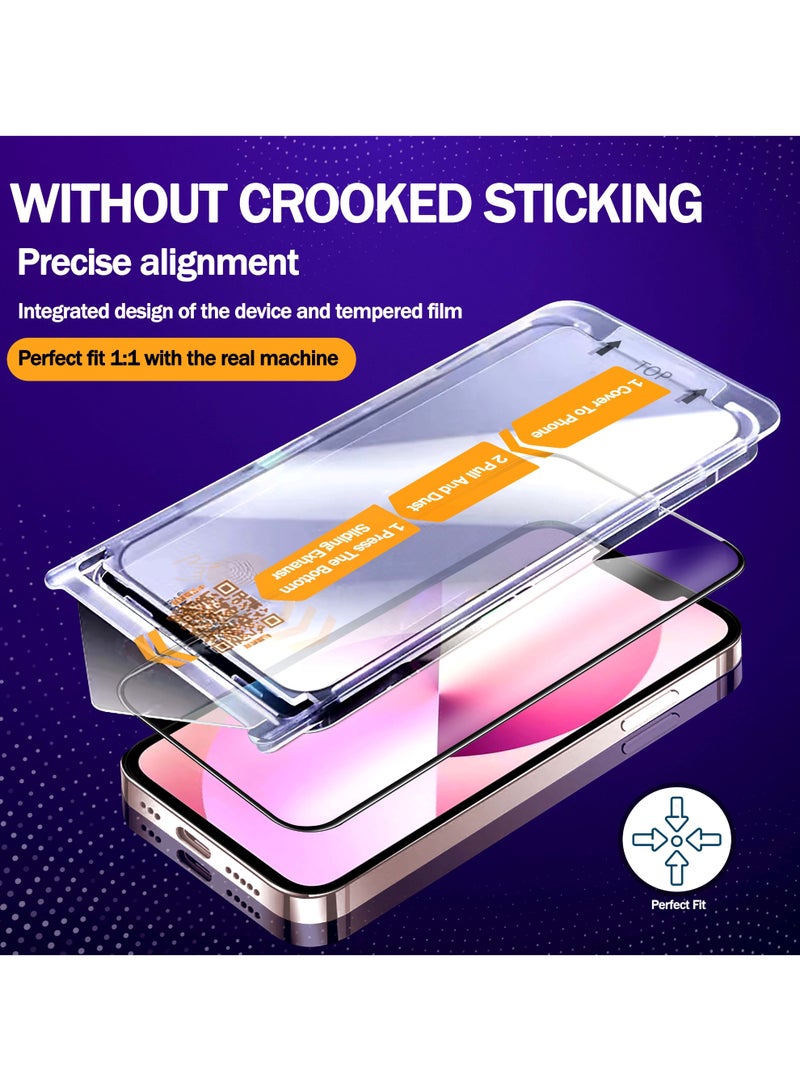 RKINC Screen Protector [2-Pack] for iPhone 13, 13 Pro, 14 [Automatic Installation] Tempered Glass HD [10X Military Grade Protection] Scratch-Resistant, Shatter-Proof - Image 2