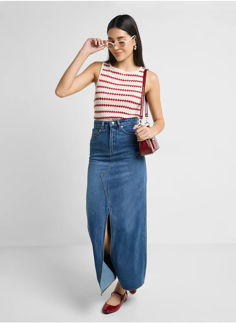 Ginger Denim Maxi Skirt