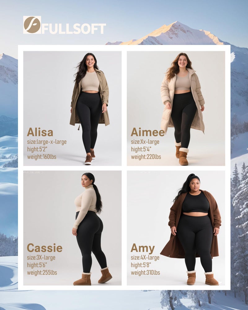 FULLSOFT Plus Size Fleece Lined Leggings Women-High Waist Warm Thick Leggings Winter Thermal Yoga Pants for Snow Cold(Dark Grey Heather,XX-Large) - Image 5