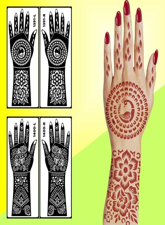 ORDERSHOCK Instant Traditional Design Mehndi Stencil Combo Kit For Festival -Ready Hand Designs With Mehndi Design - Image 3