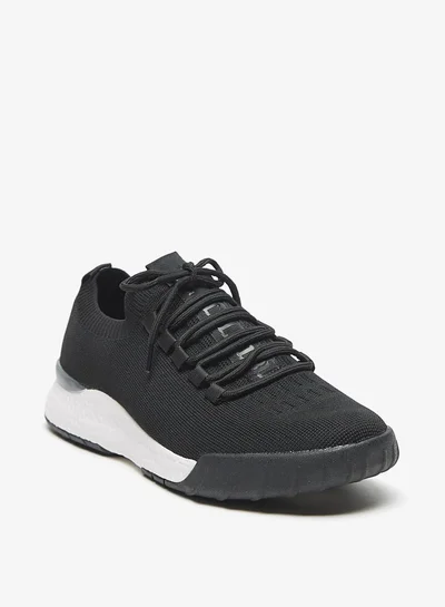 LBL by Shoexpress Textured Low Ankle Lace-Up Sneakers