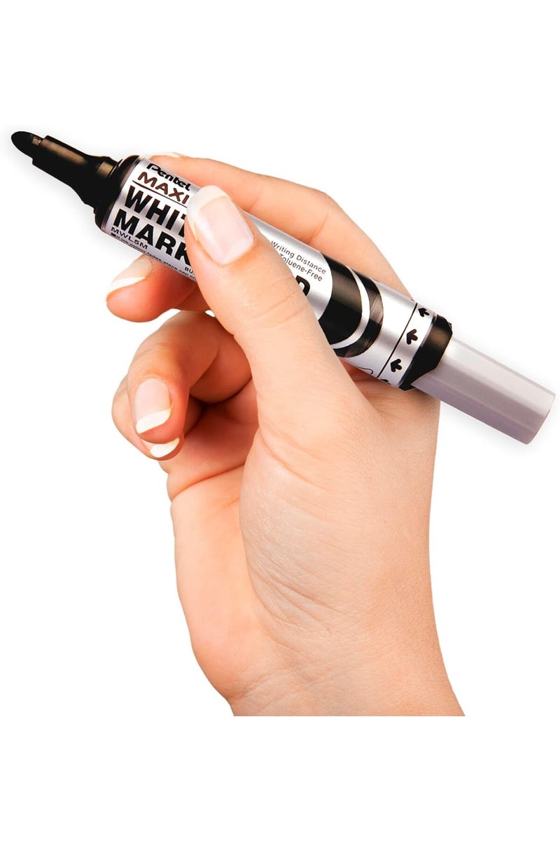 Pentel ماركر سبورة ماكسي فلو، رأس مائل عريض، أخضر (عبوة من 12) - Image 4