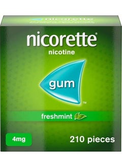 nicorette Freshmint 4mg Gum 210 Pieces, Discreet and Fast-Acting Stop Smoking Aid  - Image 1