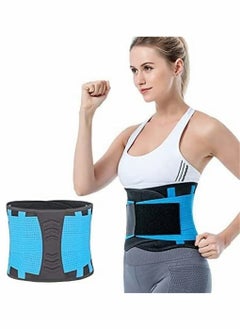 Y&D Waist Trainer Belt for Women, Sport Girdle Belt, Slimming Sauna Breathable Trimmer Belly Band Sweat Sports Exercise with Adjustable Straps, Body Shaper (Blue, L)  - Image 1