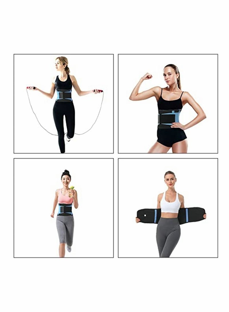 Y&D Waist Trainer Belt for Women, Sport Girdle Belt, Slimming Sauna Breathable Trimmer Belly Band Sweat Sports Exercise with Adjustable Straps, Body Shaper (Blue, L) - Image 3