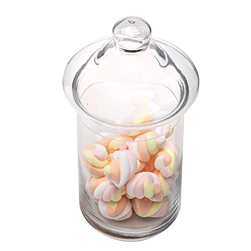 Diamond Star Set of 3 Glass Apothecary Jars with Lids, Clear Bathroom Storage Organizer Canister Set for Qtips, Cotton Swabs, Cotton Balls, Bath Salts (H: 11", 8.5", 7.5", D: 5"; 23 FL.OZ, 34 FL.OZ and 45 FL.OZ) - Image 4