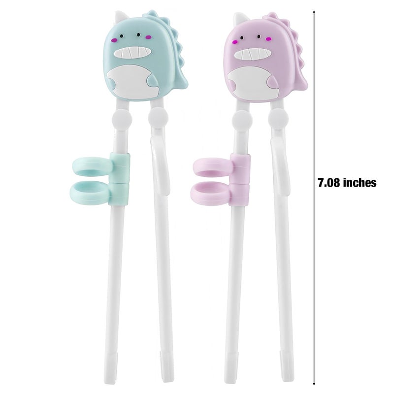 PandaEar 2 Pairs Kid Chopsticks, Dinosaur Children Learning Practice Chopsticks for Beginners Toddler - Image 2