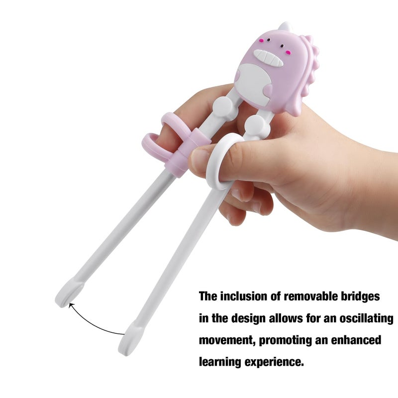 PandaEar 2 Pairs Kid Chopsticks, Dinosaur Children Learning Practice Chopsticks for Beginners Toddler - Image 3