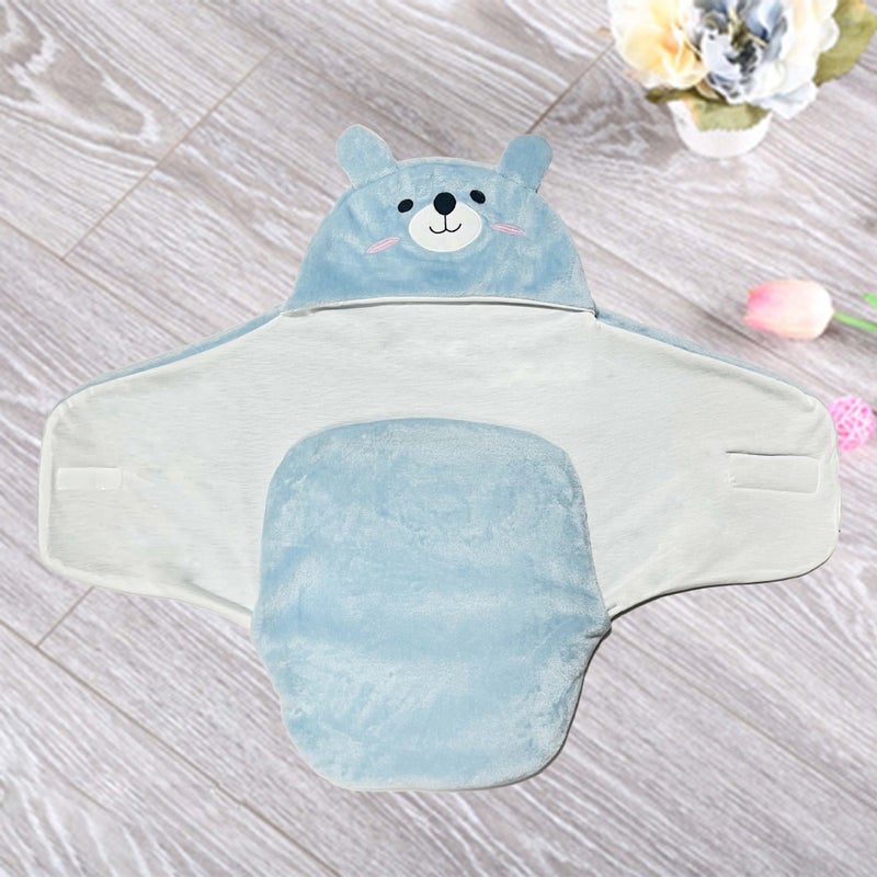 Baby Swaddling Cushion Double-Layer Fleece-Lined Thickened Cartoon Anti-Startling Sleeping Bag Swaddling Cushion Newborn - Image 3