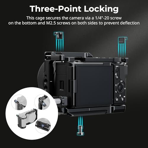 SmallRig ZVE10 II Cage Kit for Sony ZVE10 II with Cable Clamp for HDMI Builtin Quick Release Plate for Arca Cold Shoe and 3816 Threaded Holes Full Access 4867 - Image 3