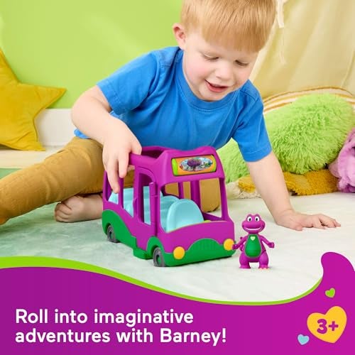 Barney World Preschool Toy Adventure Bus Push-Along Vehicle Figure for Pretend Play Kids Ages 3+ Years - Image 3