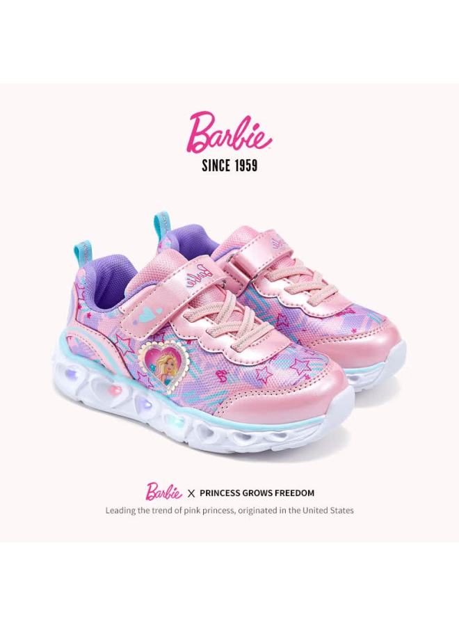 Barbie Kids' Spring And Autumn Light-up Sneakers For Girls, Flashing Children's Sports Shoes, Toddler Da6017 Pink Upgraded Version Size 30 - Image 3