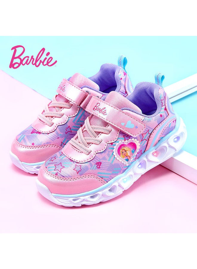 Barbie Kids' Spring And Autumn Light-up Sneakers For Girls, Flashing Children's Sports Shoes, Toddler Da6017 Pink Upgraded Version Size 30 - Image 2