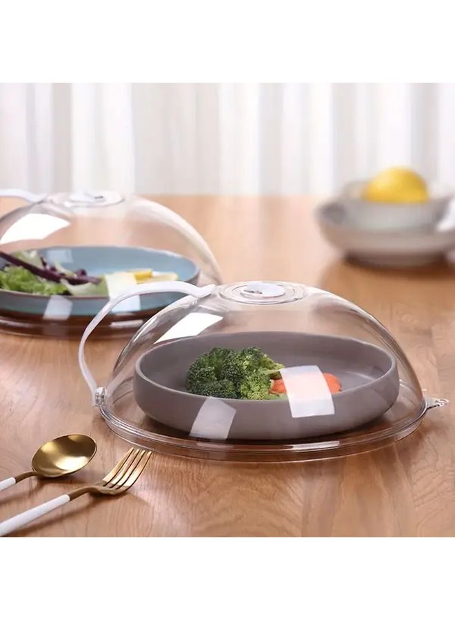 Transparent Microwave Oven Cover Prevents Oil Splashes Keeps Food Warm - Image 1