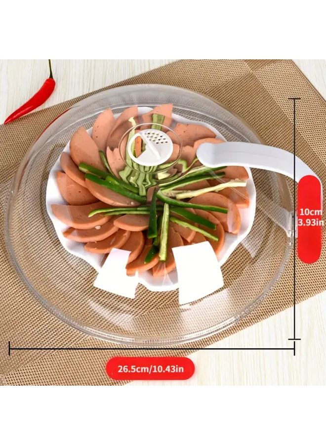 Transparent Microwave Oven Cover Prevents Oil Splashes Keeps Food Warm - Image 3