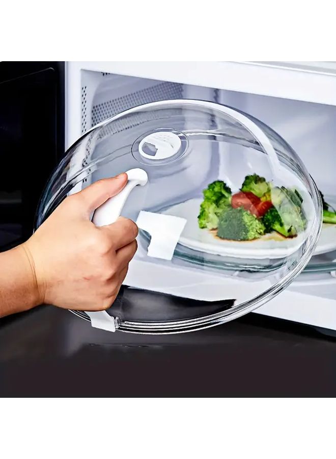 Transparent Microwave Oven Cover Prevents Oil Splashes Keeps Food Warm - Image 2