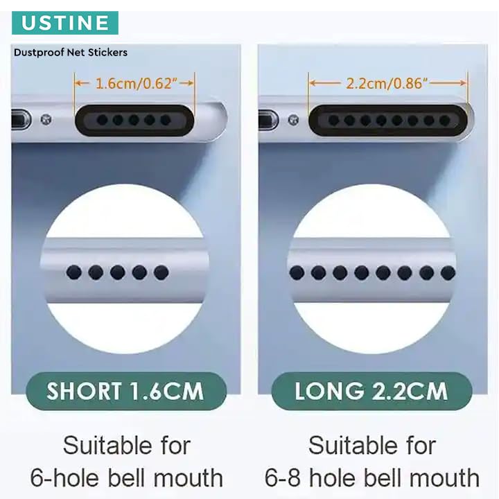 USTINE ملصقات شبكة مضادة للغبار لهواتف USTINE، 5 كبيرة و5 صغيرة لمكبر الصوت، ملصق لاصق مضاد للغبار لهواتف آيفون وأندرويد - Image 4