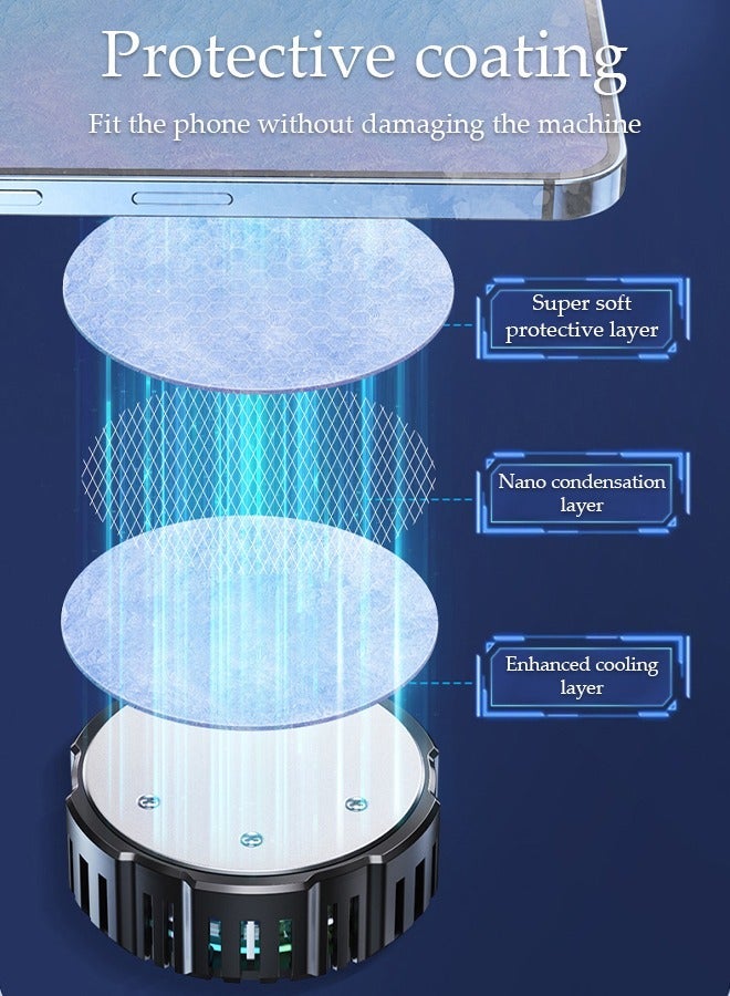 DUNISO Magnetic Semi-Conductor Cooling Chip Phone Cooling Fan with Magnetic Plates and RGB Lights, Fit All Types of iPhone Android Smartphones - Image 4
