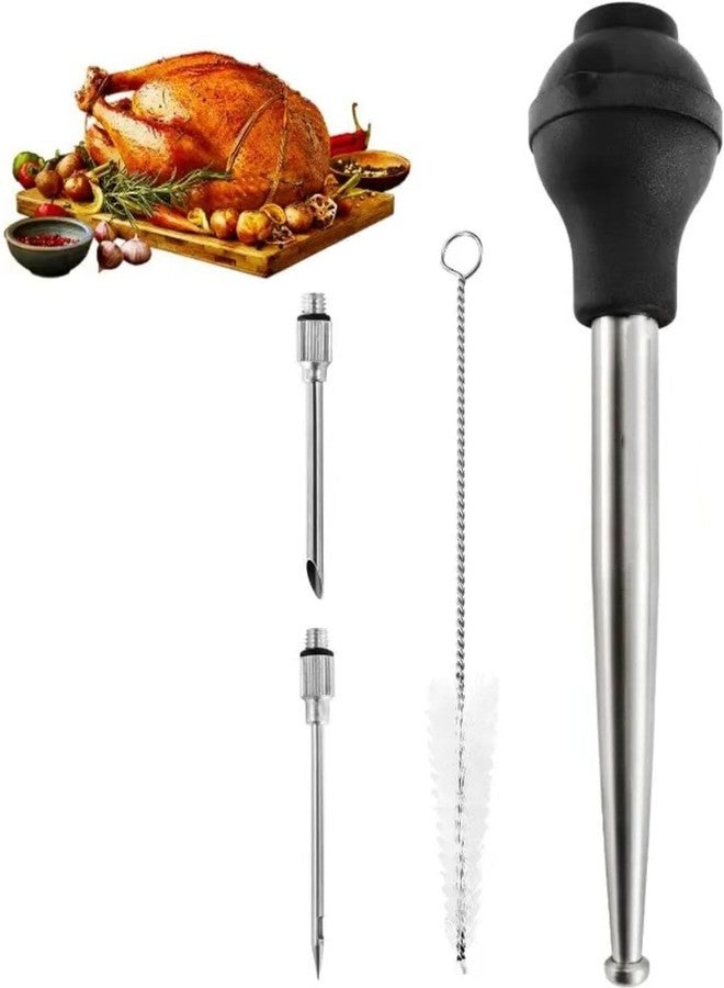 Cangfort Large Turkey Baster, Stainless Steel Baster Tool for Cooking with Cleaning Brush and Marinade Tools, Professional Turkey Baster Syringe for Oiling and Marinating Turkey, Beef, Pork, Fish(10.9Inch) - Image 1