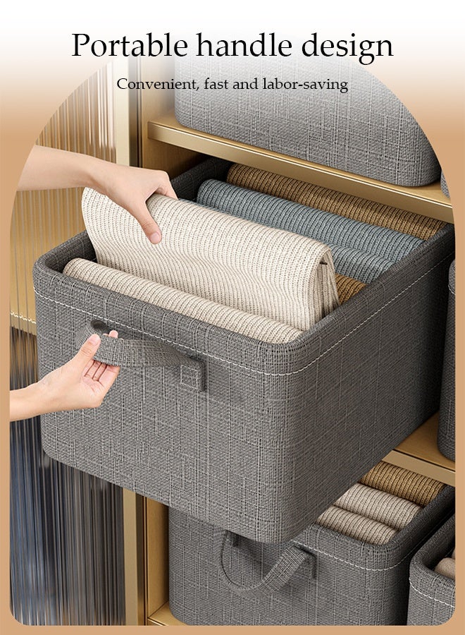 DUNISO 3 Pcs Wardrobe Clothes Organizer, Drawer Organizers with Handles，Foldable Closet Organizer Bins，Moisture and Mold Prevention，Sturdy and Durable，for Organizing Clothing Jeans Toys Book Shelves Closet Wardrobe，47*28*20cm，Grey - Image 5