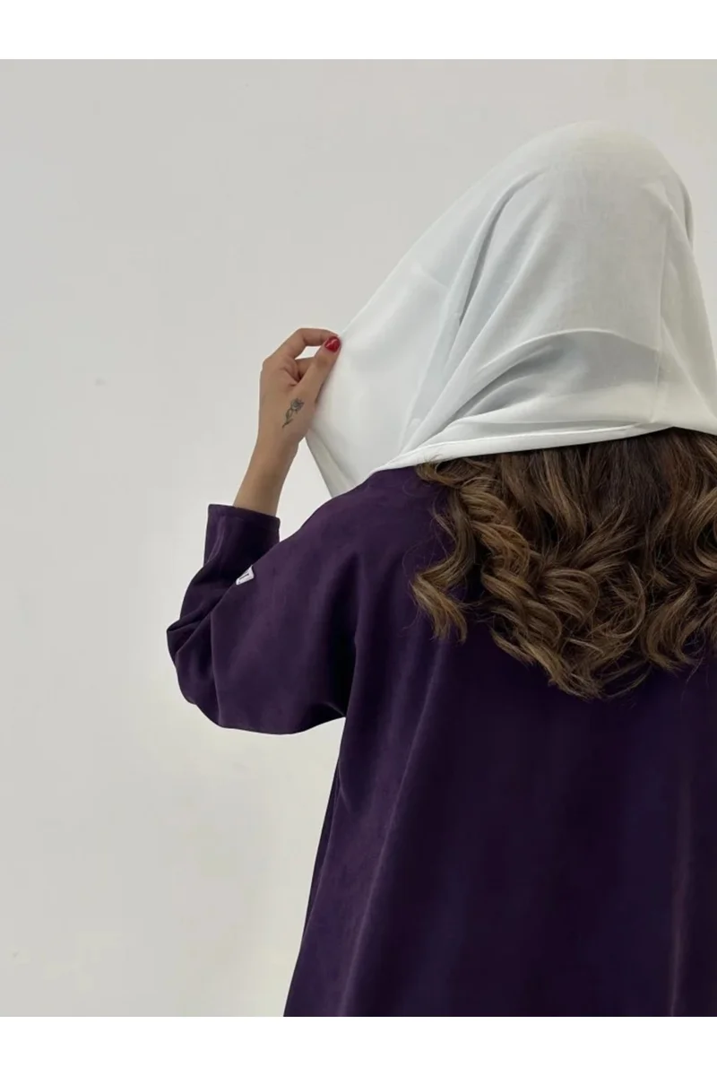 Tori-abaya Chamois abaya with tiered fur
