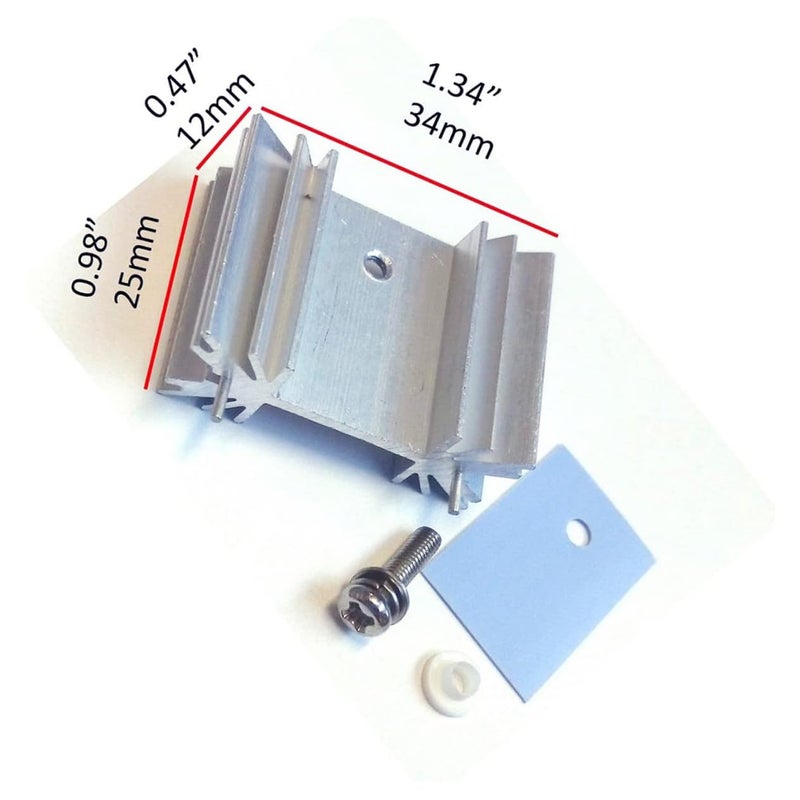 مشتت حراري من الألومنيوم مع مجموعة تركيب عازل لتبريد منظم الجهد MOSFET - Image 3