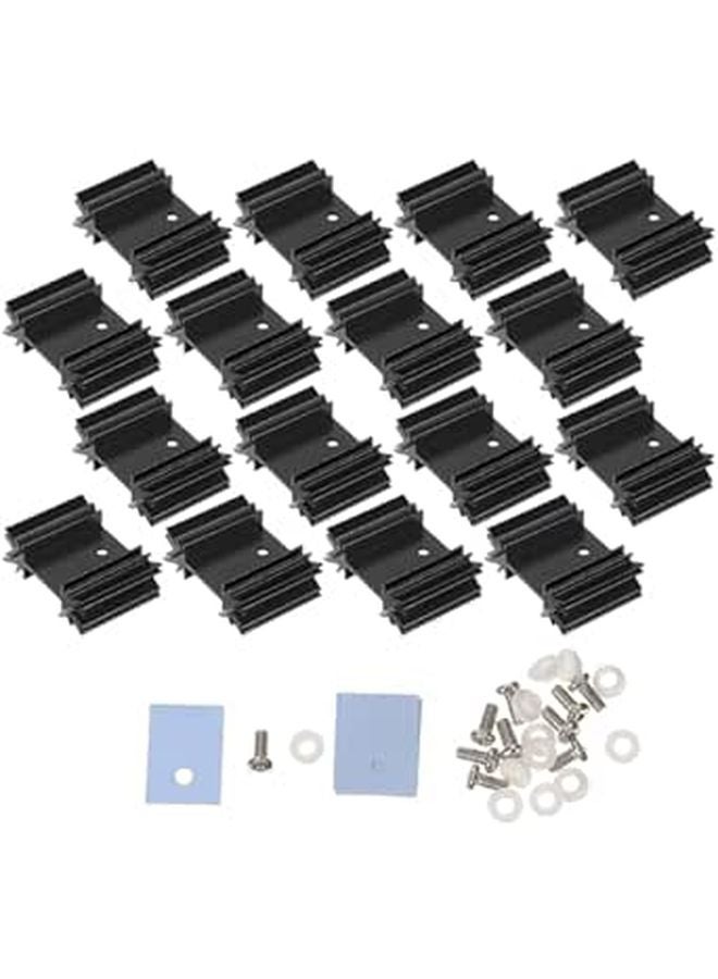 مشتت حراري من الألومنيوم مع مجموعة تركيب عازل لتبريد منظم الجهد MOSFET - Image 1