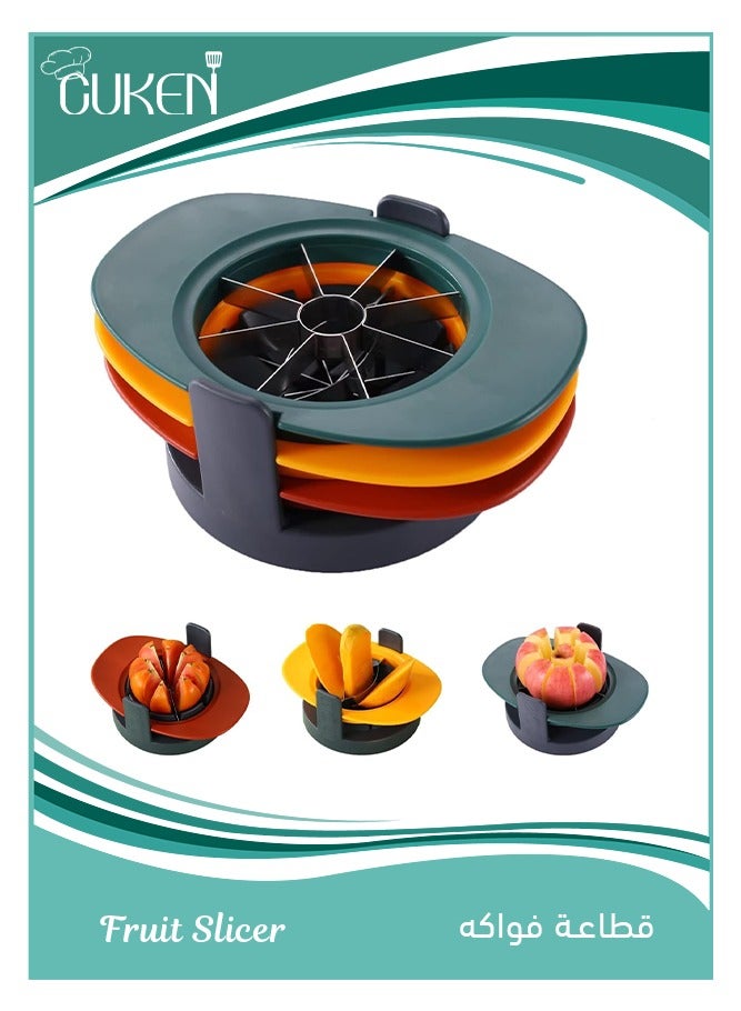 Cuken Fruit Cutter Slicer, 4 in 1 Mango Corer Slicer Apple Corer Cutter Remover Tomato Wedges Fruit , Vegetable Cutter Easy Kitchen Tool  - Image 1