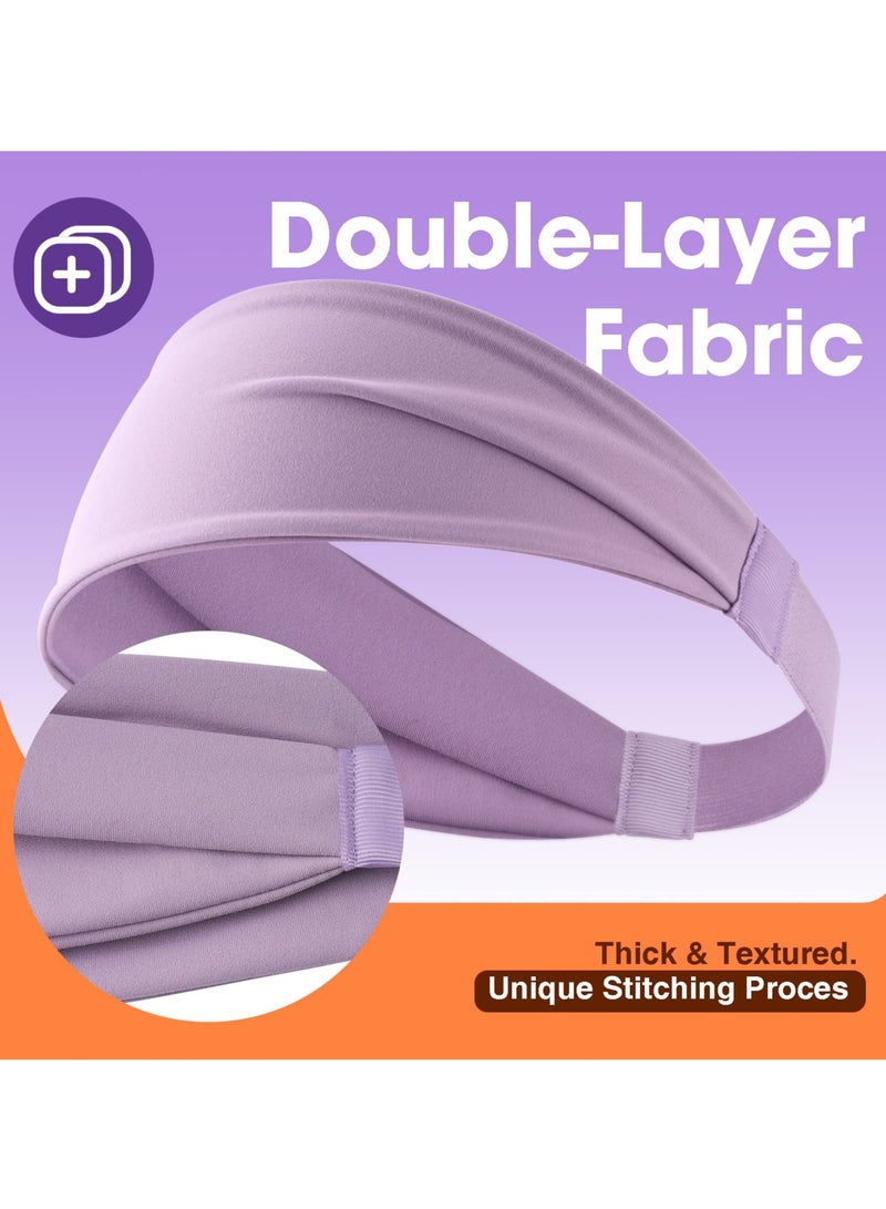 إسكدنيا 3 Pcs Headbands for Women, Women's Sport Headband Sweatband for Yoga, Working Out, Travel, Running (Pink, Blue, Purple) - Image 2