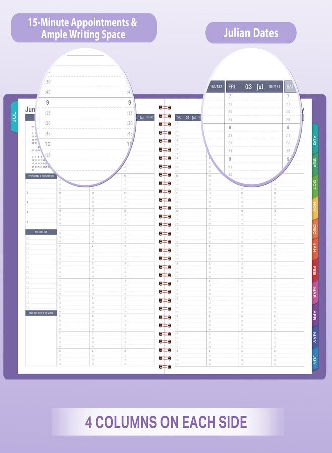 MaaIbok 2026-2027 Weekly Appointment Book - Daily Planner 2026-2027 from July 2026 - June 2027, 8.5" x 11", 15-Minute Interval, Flexible Leather Cover, 12 Monthly Tabs, Back Pocket - Image 3