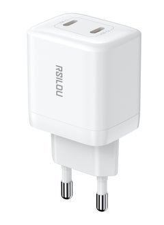R4282 GaN 40W Super Fast Charger, Dual USB-C Power Ports Power, Speed, and Safety in One Compact Design, with GaN Technology, Supports apple and all smartphones, tablets, Bluetooth headphones, and more, MultiProtect Protection