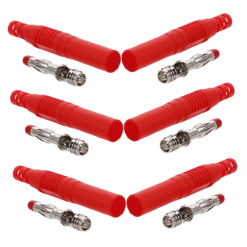 Solderable 4mm Copper Banana Plugs 6pcs High Temperature Speaker Wire Connectors - Image 2