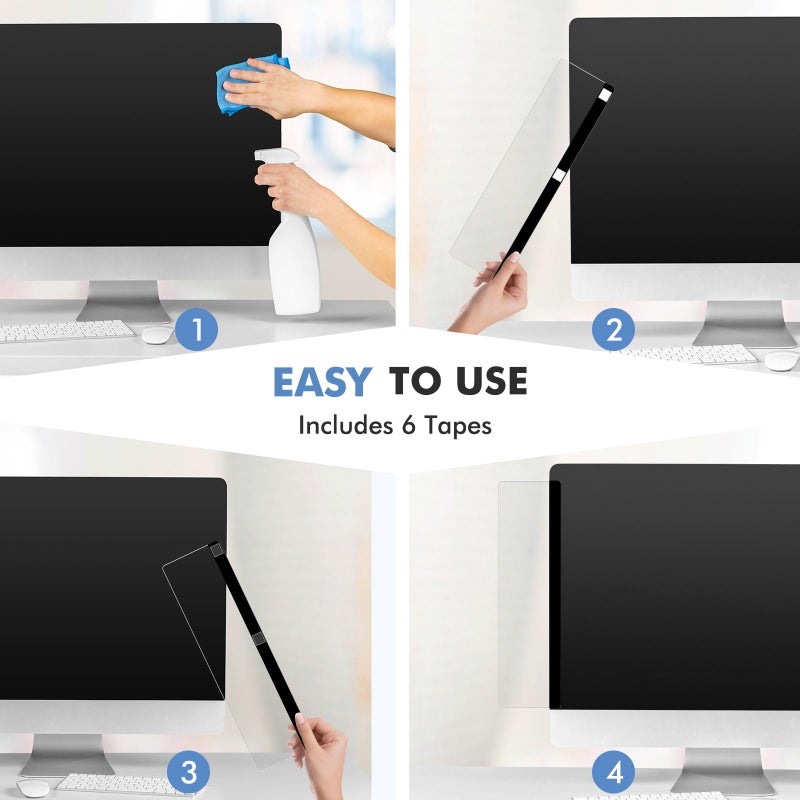 DOLLAR BOSS Monitor Memo Boards for Computers 2 Pcs Office Desk Accessories 11" x 3.1" Transparent Acrylic Monitor Side Panel Multifunction Message Board Screen Note Holder for Office Home Work Desk - Image 5