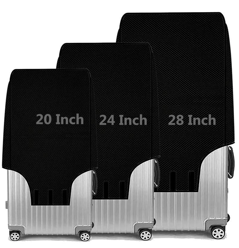 Fancy Walas Set of 3 Trolley Bag Cover, Suitcase Cover Nylon Suitcase Cover with Zipper Dustproof Waterproof & Anti-Scratch Trolley Cover for Travel Accessories, (Black, 20, 24, 28, Inch, Pack of 3) - Image 1