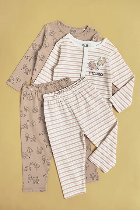 R&B 2 Pack Printed Pyjama Set
