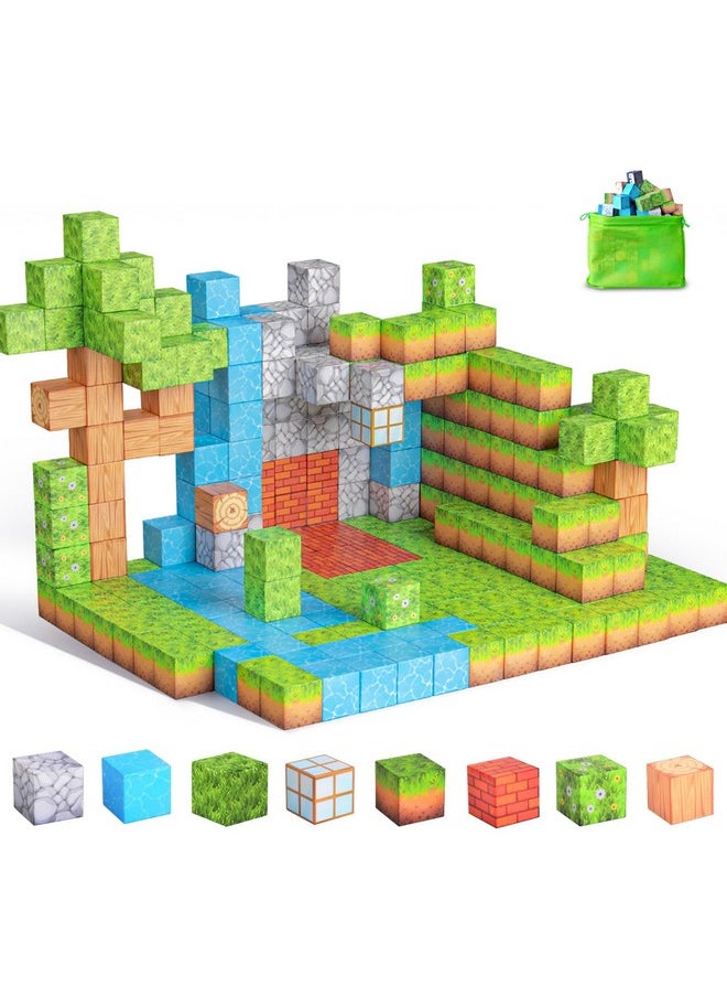 HUANGER huanger Magnetic Blocks Building Toys - 104PCS Magnet Building Blocks for Kids Building Game STEM Montessori Sensory Toys for Boys Girls Aged 3-12, Christmas Birthday Gifts  - Image 1