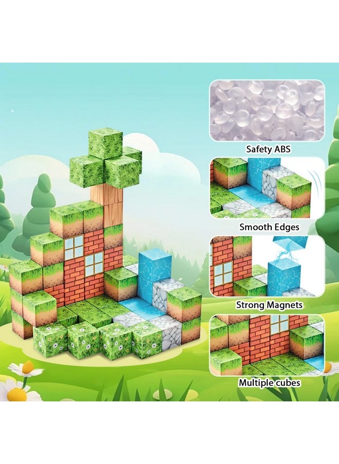 HUANGER huanger Magnetic Blocks Building Toys - 104PCS Magnet Building Blocks for Kids Building Game STEM Montessori Sensory Toys for Boys Girls Aged 3-12, Christmas Birthday Gifts  - Image 3