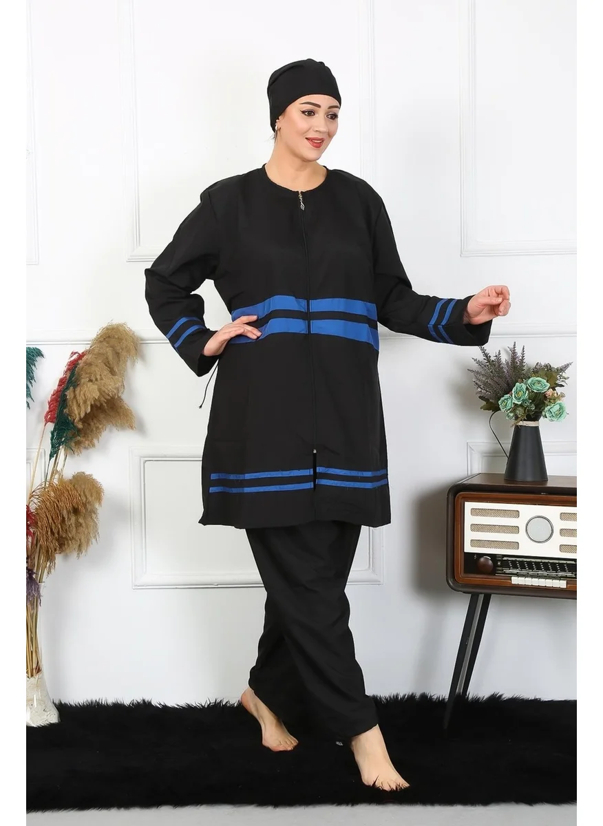 اكبينيز Plus Size Hijab Swimsuit 7XL-8XL-9XL-10XL Black 55011