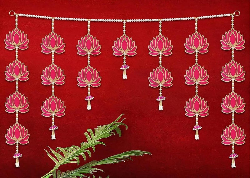 KamlaArt Traditional Handmade Lotus Wall Hanging Door Hanging for DiwaliBandarwalToran for Door 40 Inches - Image 1