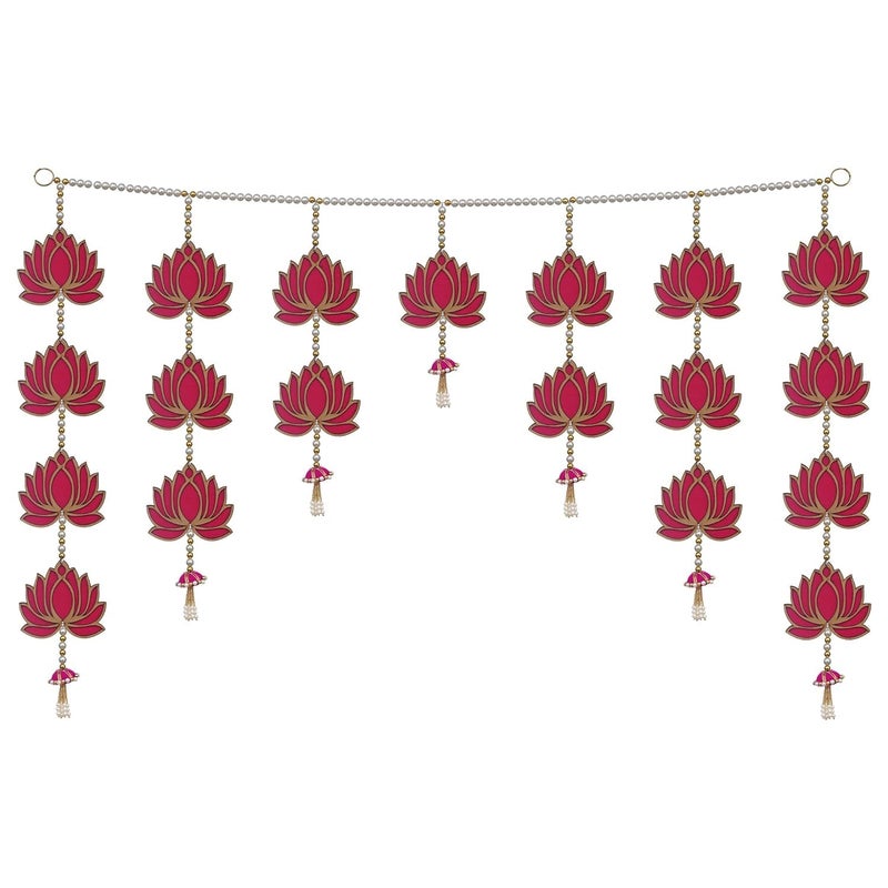 KamlaArt Traditional Handmade Lotus Wall Hanging Door Hanging for DiwaliBandarwalToran for Door 40 Inches - Image 5