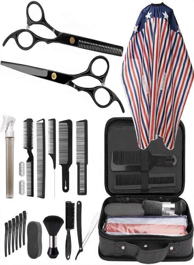 BARBERPLAN Hair Cutting Kit, 22 Pcs Professional Barber/Hair Salon Tool Set, Barber Bag Includes Hairdressing Scissors Shears, Barber Cape, Combs... Complete Hair Cutting Kit for Barber, Salon, Home Use - Image 1