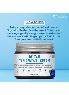 VOLAMENA WITH DEVICE Volamena Organics De-Tan Tan Removal Cream for healthy, smoother, whiter skin with a natural glow 200 ml  - Image 4