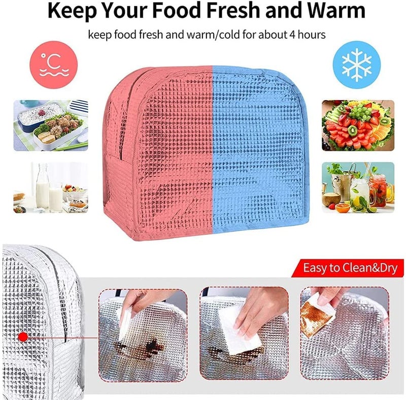 HaRvic HaRvic Insulated Travel Tiffin Lunch Bag Storage Bag Small Lunch Box Bag for Women Work Student Kids to School Thermal Cool Tote Bag Grey  - Image 3