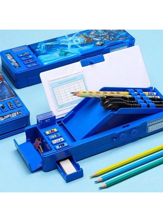 Generic Stationery Box with Password Lock, Multifunctional Pencil Case with Sharpener,Double Side, Schedule, Whiteboard  - Image 2