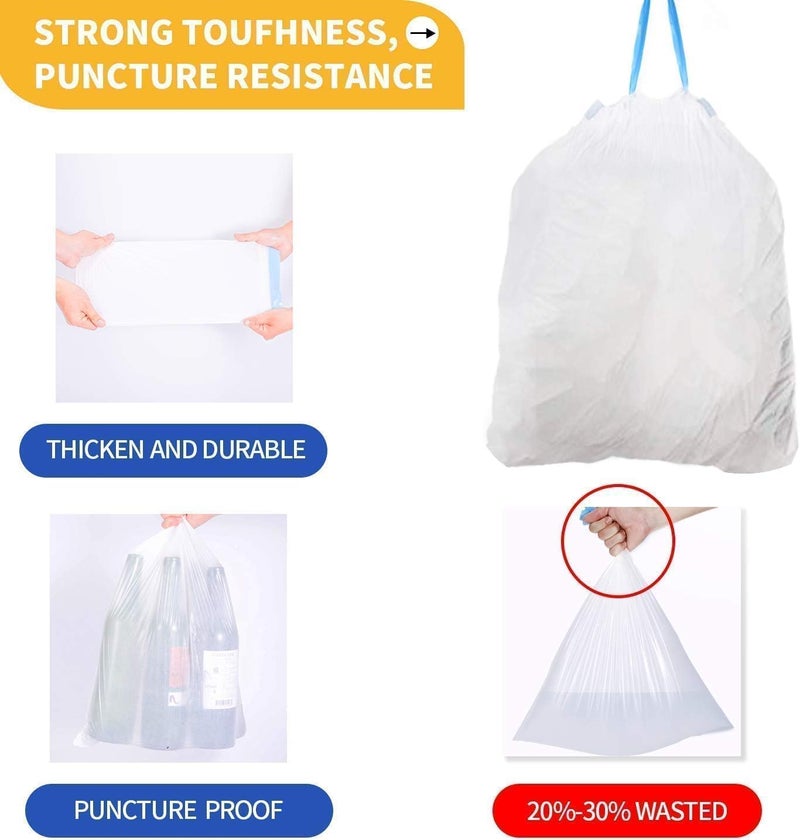 HGC HGC Premium Garbage Bags Size Medium 45 Bags 3 Rolls Dustbin BagTrash Bag white color PACK OF 3 ROLL 45 PCS 45 50 CM  - Image 4
