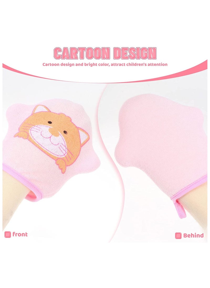 SYOSI Baby Bath Gloves 3pcs Shower Foaming Sponge Body Cleansing Scrub, Soft Sponge Bath Towel For Infant Toddler  - Image 2